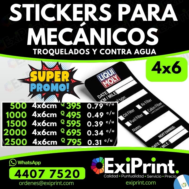 Oferta 500 Stickers 4x6 troquelados y contra agua