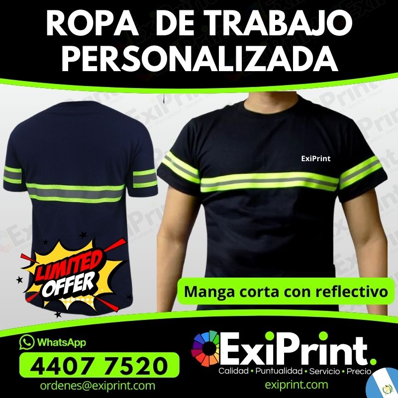 Camisetas manga corta reflectivas personalizadas de Trabajo